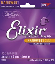  Струны Elixir 11077 Nanoweb Bronze 12-56