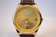 Качественные мужские часы Omega Quartz (Gold), гарантия