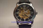 Элитные мужские наручные часы Omega Skeleton (Black Steel), гарантия
