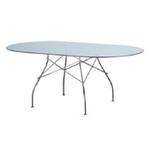 Обеденный овальный стеклянный стол Спайдер