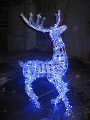 Новогодние авторские олени с LED подсветкой из металла.