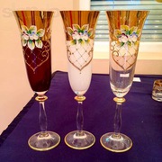 Набор бокалов Богемия 6шт, смальта, покрытие 24k gold, Bohemia crystal